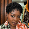 Beginner-friendly Black & Burgundy Short Curly Pixie Wig
