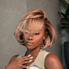 Polished Short Layered Bob 13x4 Lace Wig with Side Swept Bangs