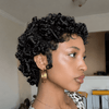 Glam Full Lace Short Finger Coil Curly Pixie Wig with Styled Baby Hairs