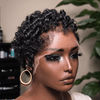 Soft Glam Full Lace Short Curly Afro Pixie Wig for Summer Wear