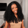 Natural Black Curly Lace Front Human Hair Wig with 4C Realistic Hairline