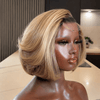 Blonde Ombre Short Bob Human Hair Wig Perfect for Everyday Wear
