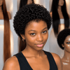 Chic & Natural Full Lace Afro Kinky Curly Pixie Wigs With M-shaped Hybrid Hairline