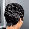 Throw On & Go Sleek Shine Full Lace Pixie Cut Wig with Side-Part Bangs