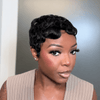 Vogue Full Lace Short Water Wave Pixie Wig with Bangs