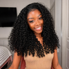 Natural Black Curly Lace Front Human Hair Wig with Realistic Hairline