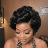Sleek Side Part Short Curly Pixie 13×4 Lace Front Wig With Drawstring