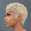 Edgy 613 Blonde Textured Pixie Cut 13x6 Lace Wig with Polished Finish
