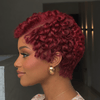 Modern Muse Burgundy Short Curly Pixie 13x6 Lace Wig with Sculpted Curls