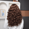 Voluminous Chestnut Brown Middle Part Bouncy Body Wave 5x5 Lace Closure Wig