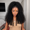 Natural Black Curly Lace Front Human Hair Wig with Realistic Hairline