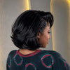 Natural Black M-Shaped Hairline Wavy Bob Wig