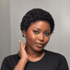 Retro Vibe Full Lace Short Pixie Jerry Curl Wig with Natural Hairline