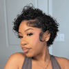 Trendy Full Lace Short Pixie Cut Curly Human Hair Wigs with Baby Hair