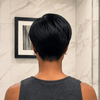 Sculpted Full Lace Short Pixie Wig with Side-Swept Bangs