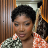 Beginner-friendly Black & Burgundy Short Curly Pixie Wig