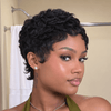 Vintage Flair Curly Pixie Mullet 13x6 Lace Wig with Curled Bangs