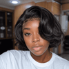 Natural Black Short Bob Wig With 5x5 Lace Knotless Hairline Glueless Human Hair