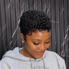 Edgy Double Lines Full Lace Short Curly Pixie Cut Wig with Baby Hair