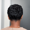 Vogue Full Lace Short Water Wave Pixie Wig with Bangs