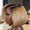 Blonde Ombre Short Bob Human Hair Wig Perfect for Everyday Wear