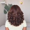 Luxury Reddish Brown Bouncy Curls 13x4 Lace Wig With 4C Kinky Edges