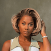 Polished Short Layered Bob 13x4 Lace Wig with Side Swept Bangs