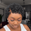 Effortless Full Lace Side Part Curly Pixie Wig with Defined Curls