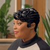 Retro Finger Wave Pixie Cut 5×5 Right-Side Part Closure Wig with Pin Curls