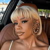 Y2K Ice 613 Blonde Sleek Pixie Straight Bob Wig with Wispy Bangs