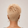 Modern Style Full Lace Shaved Side Pixie Wig with Long Bangs