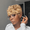 Wear & Go Breathable Finger Wave Short Curly Wig for Beginners