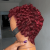 Modern Muse Burgundy Short Curly Pixie 13x6 Lace Wig with Sculpted Curls