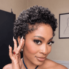 Soft Glam Full Lace Short Curly Afro Pixie Wig for Summer Wear
