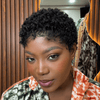 Beginner-friendly Black & Burgundy Short Curly Pixie Wig