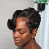 Retro Glam Curly Pixie 13x6 Lace Frontal Wig with Sculpted Side Sweep