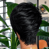Natural Black Full Lace Short Textured Pixie Cut Wig For Daily Styling
