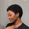 Retro Vibe Full Lace Short Pixie Jerry Curl Wig with Natural Hairline