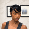 Sculpted Full Lace Short Pixie Wig with Side-Swept Bangs