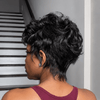 Sassy Full Lace Short Curly Pixie Cut Wigs with Side Swept Waves