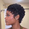 Vintage Flair Curly Pixie Mullet 13x6 Lace Wig with Curled Bangs