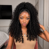 Natural Black Curly Lace Front Human Hair Wig with Realistic Hairline