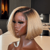 Blonde Ombre Short Bob Human Hair Wig Perfect for Everyday Wear