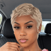Edgy 613 Blonde Textured Pixie Cut 13x6 Lace Wig with Polished Finish