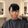 Sculpted Full Lace Short Pixie Wig with Side-Swept Bangs