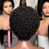 Chic & Natural Full Lace Afro Kinky Curly Pixie Wigs With M-shaped Hybrid Hairline