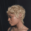 Put on & Go Tousled Blonde Pixie Mullet Wig With Wispy Bangs