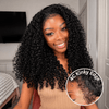 Natural Black Curly Lace Front Human Hair Wig with 4C Realistic Hairline