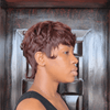 Chic Retro Full Lace Black & Brown Shaggy Wolfcut Pixie Cut Wig with Bangs