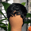 Natural Black Full Lace Short Textured Pixie Cut Wig For Daily Styling